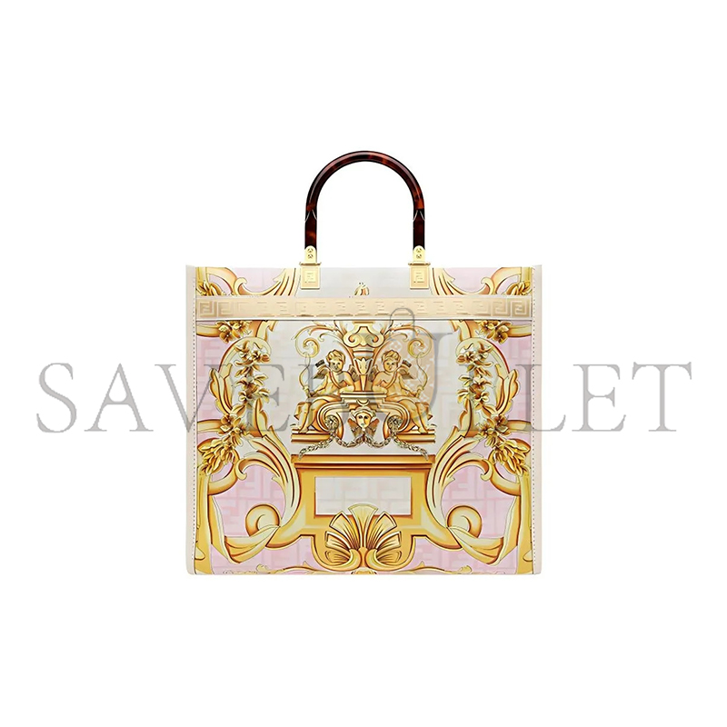 F**di sunshine versace co-branded fendace sunshine tote bag 8bh386ajtxf1hm8 (35*31*17m)